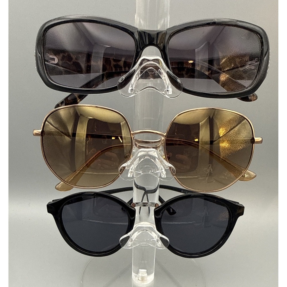 3 pairs of Nine West Authentic Sunglasses-Black & Gold Frames & Polarized Lens
